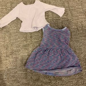 Metallic dress with light purple sweater for dolls